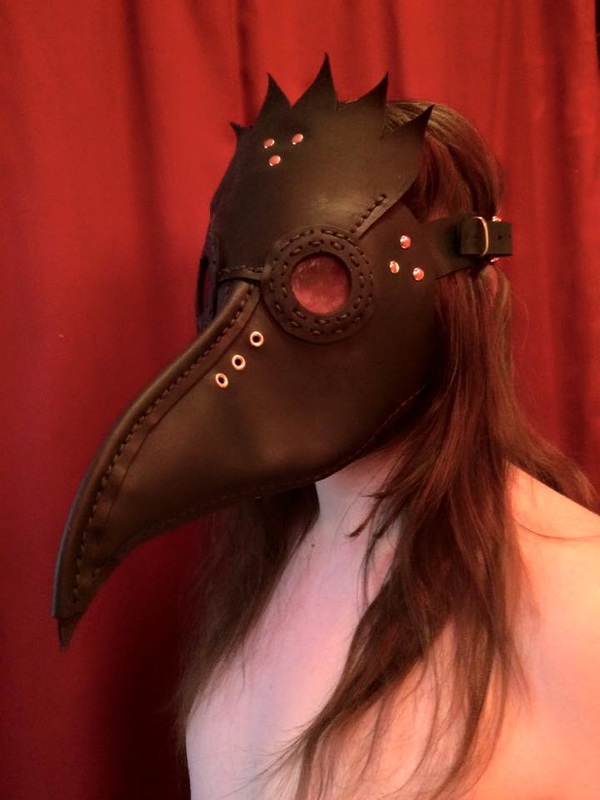 Custom leather plague doctor mask at Zombie Gear