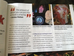 Image of interview with James Pelton in Zombies magazine